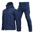thumbnail image 1 of WMTBSRSW Men's Military Tactical Sets Solid Hooded Tracksuit Sweatsuit Long Sleeve Full-Zip 2 Piece Cargo Jogging Sweatpants, 1 of 2