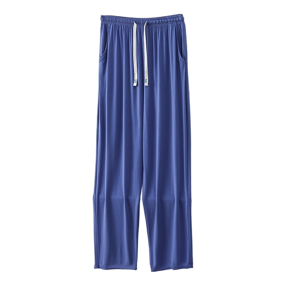 WMTBSRSW Men's Pajamas Pnats Ligtweight Lounge Pants with Pockets Soft Drawstring Sleep Full Length Pants Big and Tall