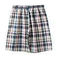 thumbnail image 1 of WMTBSRSW Men's Plus Size Sleepwear Shorts Pajama Bottom Lounge Short Plaid Elastic Waisted Shorts 2025 Lightweight Summer Beach Shorts Big and Tall, 1 of 4