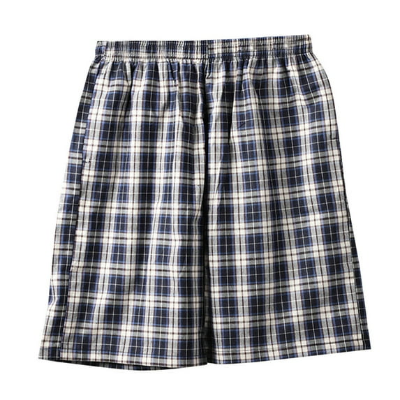 WMTBSRSW Men's Plus Size Sleepwear Shorts Pajama Bottom Lounge Short Plaid Elastic Waisted Shorts 2025 Lightweight Summer Beach Shorts Big and Tall