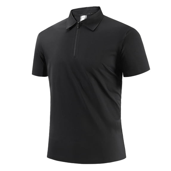 WMTBSRSW Men's Quick-Dry Active Golf Shirts Plus Size Short Sleeve Half Zip Performance Tops Solid Color Tennis Daily Casual Collared T-Shirt M-5XL