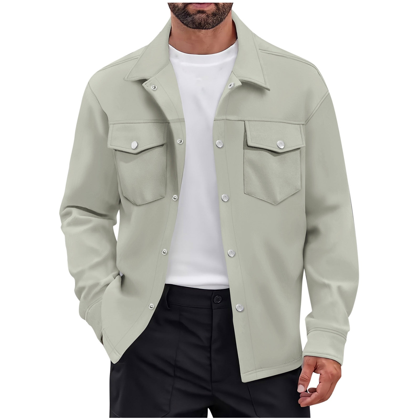 Men's Turmeric Button Down Loose Trucker Jacket