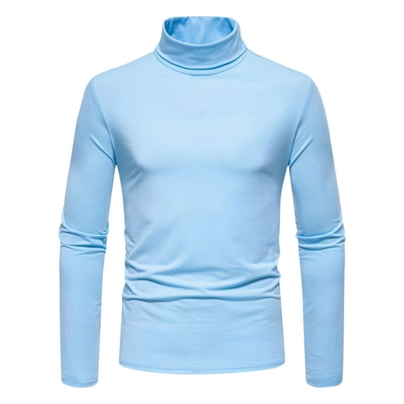 WMTBSRSW Men's Turtleneck Shirt Slim Fit Basic Long Sleeve Solid T-Shirts Casual Knit Pullover Thermal Tops