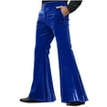 thumbnail image 1 of WMTBSRSW Men's Velvet Relaxed Vintage 60s 70s Bell Bottom Stretch Fit Classic Comfort Flares Disco Outfits Slim Fit Retro Flared Trousers, 1 of 7