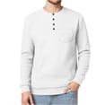 thumbnail image 1 of WMTBSRSW Men's Waffle Henley Shirts Long Sleeve Textured Crewneck T Shirt Casual 4 Button Tee Shirts Lightweight Spring Fall Pullover Tops, 1 of 7