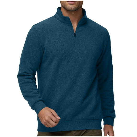 WMTBSRSW Men's Winter Warm Sweatshirts Fleece Lined Long Sleeve Pullover Tops Half Zip Thermal Sweatshirts