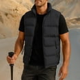 thumbnail image 1 of WMTBSRSW Men's Winter Warm Vest Lightweight Zip up Quilted Padded Vest Fashion Sleeveless Puffer Coat with Pockets Thermal Fleece Lined Casual Vest Black XXXXL, 1 of 9