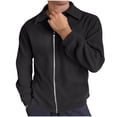 thumbnail image 1 of WMTBSRSW Mens Corduroy Bomber Jacket Fashion Texture Zip Up Vintage Jacket Lightweight Lapel Long Sleeve Casual Jackets, 1 of 9