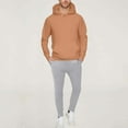 thumbnail image 1 of WMTBSRSW Mens Oversized 2 Piece Sweatsuit Outfits Solid Casual Hoodie Sweatshirt and Drawstring Joggers Sweatpants Set Tracksuit with Pokcets Brown XXXL, 1 of 7