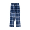 thumbnail image 1 of WMTBSRSW Mens Plaid Pajamas Pants Loose Wide Leg Drawstring Pants Lightweight Elastic Waist Open Bottom Pants with Pockets, 1 of 3