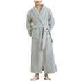 thumbnail image 1 of WMTBSRSW Mens Plush Fleece Flannel Robe Cozy Warm Kimono Bathrobe Fuzzy Male Spa Long Robe with Pockets Blue2, 1 of 7