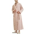 thumbnail image 1 of WMTBSRSW Mens Plush Fleece Flannel Robe Cozy Warm Kimono Bathrobe Fuzzy Male Spa Long Robe with Pockets Pink, 1 of 7