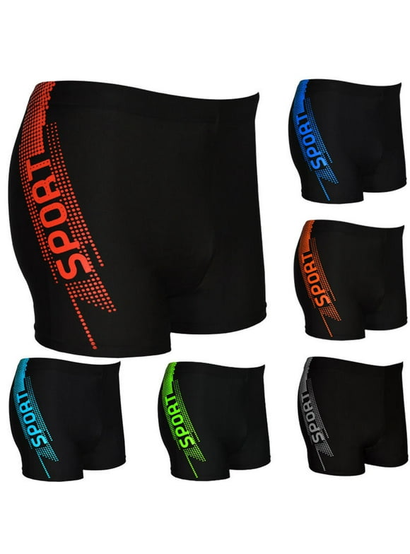 Mens Quick Dry Swim Trunks Patchwork Swim Brief Square Leg Swimming Jammer Shorts Summer Beach Shorts for AdultPlus Size Swimming Pants L-4XL