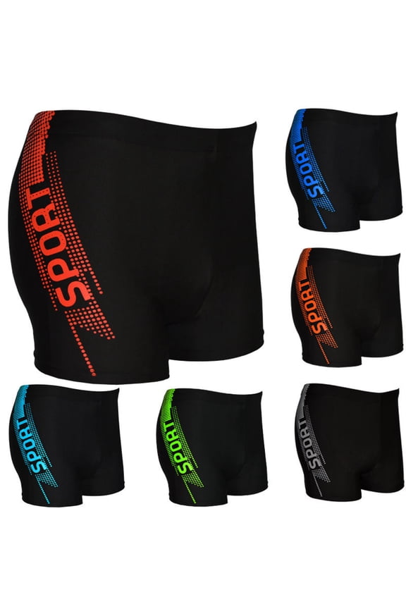 Mens Quick Dry Swim Trunks Patchwork Swim Brief Square Leg Swimming Jammer Shorts Summer Beach Shorts for AdultPlus Size Swimming Pants L-4XL