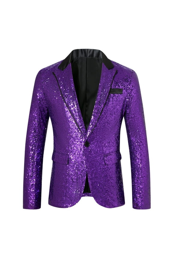 Mens Sequin Blazer Jackets Stylish Tuxedo Jacket for Holiday Party One Button Lightweight Sport Coat with Pockets Y2k Clothes Trendy Blazer Jackets