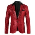 thumbnail image 1 of WMTBSRSW Mens Sequin Blazer Jackets Stylish Tuxedo Jacket for Holiday Party One Button Lightweight Sport Coat with Pockets Y2k Clothes Trendy Blazer Jackets, 1 of 3
