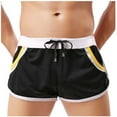 thumbnail image 1 of WMTBSRSW Mens Side Slit Bodybuilding Shorts Patchwork Running Workout Gym Shorts Drawstring Athletic Sports Casual Short Pants, 1 of 3