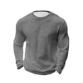thumbnail image 1 of WMTBSRSW Mens Waffle Knit Athletic Shirts Big and Tall S-5XL Workout Gym T-Shirts Long Sleeve Crewneck Quick Dry Tees Breathable Basic Top Gray Large, 1 of 6