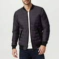 thumbnail image 1 of WMTBSRSW Mens Winter Warm Coat Lightweight Full Zip up Quilted Jackets Fashion Slim Fit Puffer Padded Jackets Outdoor Outwear No Hood Purple XXXL, 1 of 8