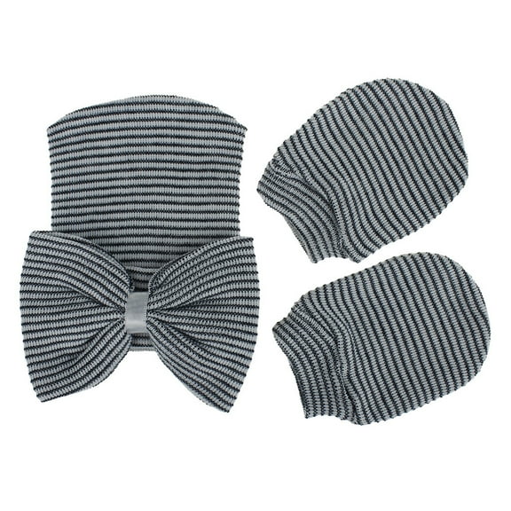 WMTBSRSW Newborn Baby Hats Mittens Set Infant No Scratch Mittens Gloves and Baby Turban Knot Hats Beanie