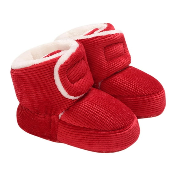 WMTBSRSW Newborn Baby Winter Boots Ankle Snow Booties Cozy Fleece Socks Shoes with Grippers Stay On Slipper Infant Toddler Crib Shoes