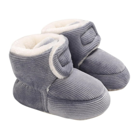 WMTBSRSW Newborn Baby Winter Boots Ankle Snow Booties Cozy Fleece Socks Shoes with Grippers Stay On Slipper Infant Toddler Crib Shoes