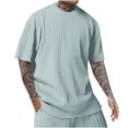 thumbnail image 1 of WMTBSRSW Oversized Shirts for Men Loose Casual Knit Short Sleeve Tee Lightweight Summer Ribbed Crewneck Workout Tops, 1 of 6