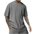thumbnail image 1 of WMTBSRSW Oversized Shirts for Men Loose Casual Knit Short Sleeve Tee Lightweight Summer Ribbed Crewneck Workout Tops, 1 of 6