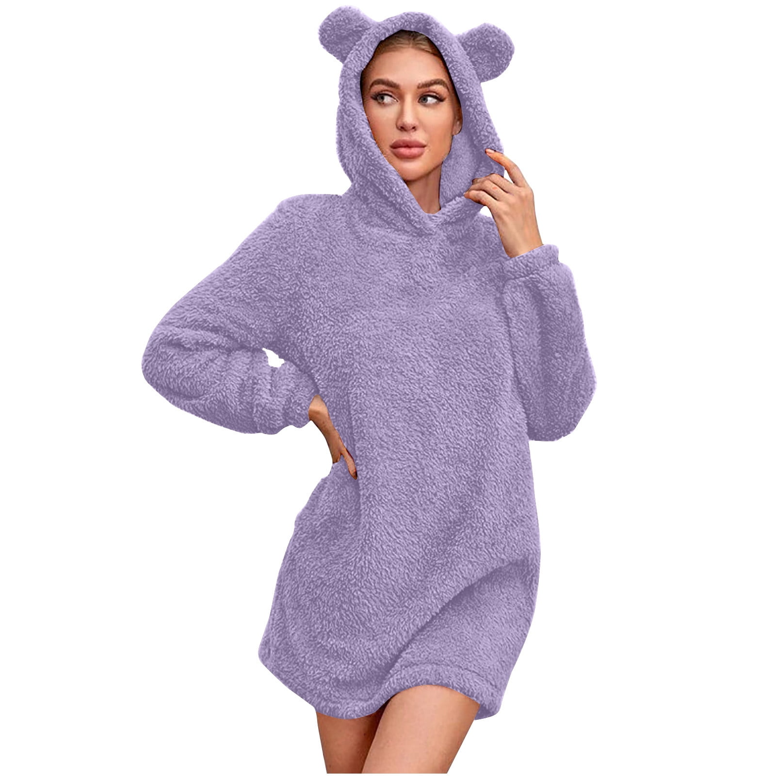 purple fuzzy dress Lavender Dream Fuzzy Sweater Dress