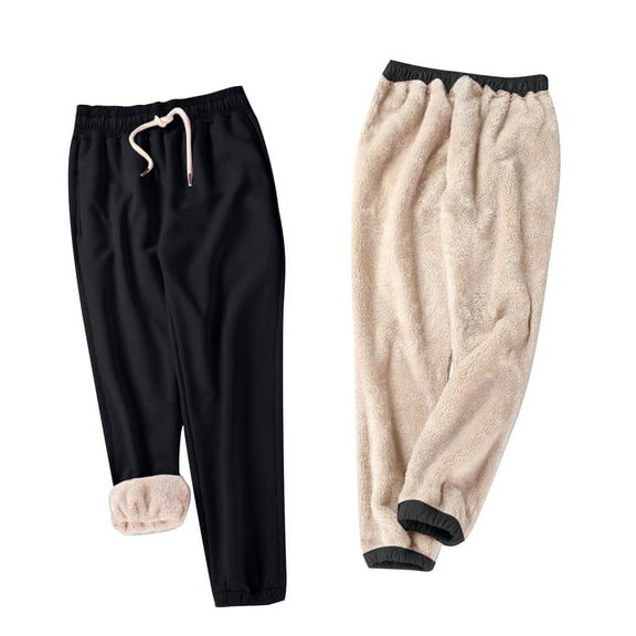 WMTBSRSW Petite Fleece Lined Joggers for Women High Waisted Drawstring Sweatpants with Pockets Plus Size Athletic Yoga Sweatpants Cinch Bottom