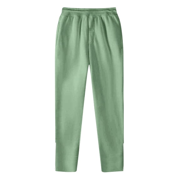 WMTBSRSW Petite Women's Joggers Pants Fleece Elastic Waisted Running Sweatpants with Pockets Solid Color Zipper Ankle Straight Leg Lounge Wear Green XXL