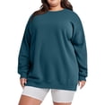 thumbnail image 1 of WMTBSRSW Plus Size Basic Sweatshirts for Women Solid Casual Long Sleeve Pullover Fall Crewneck Sweatshirts Loose Tunic Tops Navy X-Large, 1 of 6