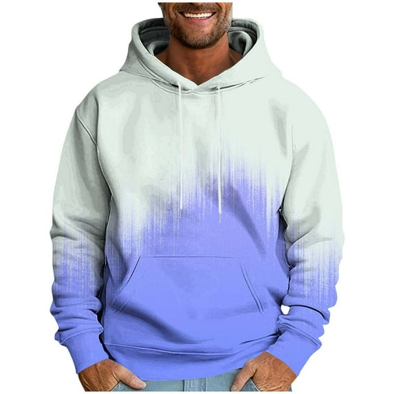 WMTBSRSW Plus Size M-4XL Hoodies for Men Fashion Cute Tie Dye Fleece Hooded Sweatshirts with Kanga Pocket Casual Long Sleeve Pullover Tops