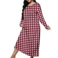 thumbnail image 1 of WMTBSRSW Plus Size Nightgowns for Women Soft Long Sleeve Nightgown Plaid Long Sleep Dress Crewneck Nightdress Nighties, 1 of 6