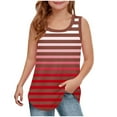 thumbnail image 1 of WMTBSRSW Girls Striped Tank Tops Kids Summer Crewneck Sleeveless Shirts Loose Casual Flowy Blouse Tee Dancewear 5-14 Years, 1 of 6