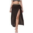 thumbnail image 1 of WMTBSRSW Sarong Wraps for Women Summer Beach Swimsuit Coverup Sheer Long Bathing Suit Cover Up High Waiste Skirt for Swimwear Black Medium, 1 of 5