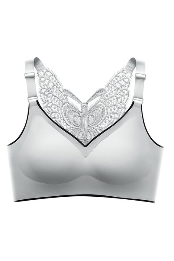 Seamless Bras for Women Back Butterfly Lace Bra Push-Up Pullover Bralettes No-Underwire Bra Comfortable T-Shirt Bralette Support Full Coverage Bra