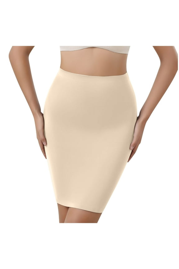 Shapewear Dress Slip for Under Dresses Half Slip Tummy Control Seamless Slimming Slip Body Shaper High Waisted Tight Skirt Undergarments
