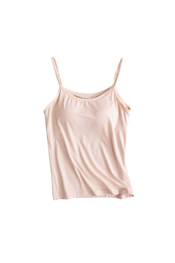 Shelf Bra Camisole Tops for Women Fit Camisole with Built in Bra Soft Spaghetti Straps Camis Tank for Big Girls Yoga Cami Summer Undershirts