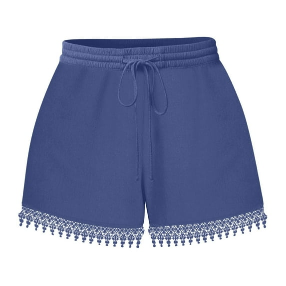 WMTBSRSW Shorts for Women Casual Summe Trendy 2024 Elastic High Waist Pants Lace Yoga Lounge Shorts Loose Comfy Beach Oufits