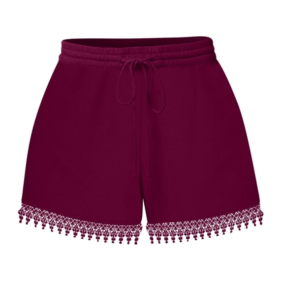 WMTBSRSW Shorts for Women Casual Summe Trendy 2024 Elastic High Waist Pants Lace Yoga Lounge Shorts Loose Comfy Beach Oufits