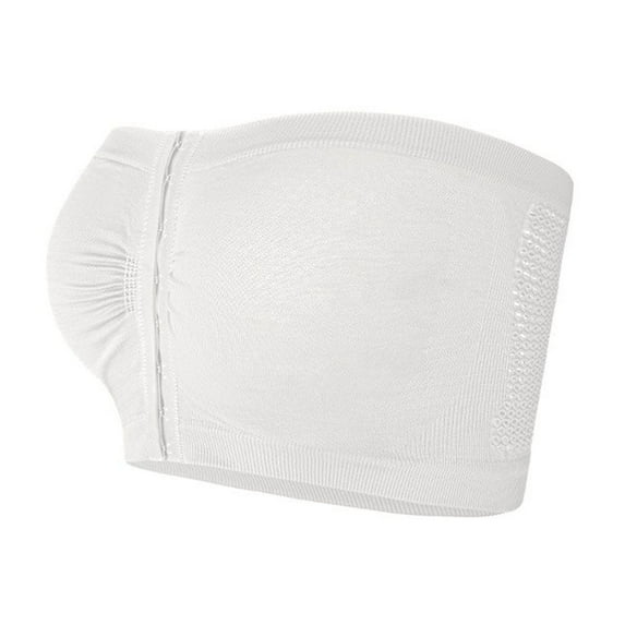 WMTBSRSW Summer Sales Women Front Zipper Bandeau Bra Padded Strapless Bralette Breathable Push up Bra Seamless Bandeau Tube Top