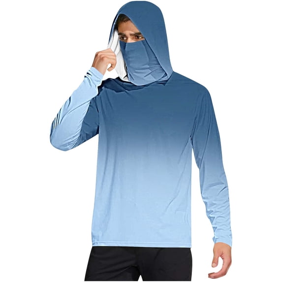 WMTBSRSW Sun Protection Hoodies Shirts with Mask Fashion Print Long Sleeve Shirts UPF 50+ UV Athletic Shirts for Hiking Running Workout Rash Guard