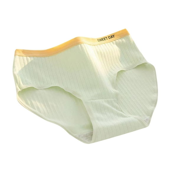 WMTBSRSW Sunny Day Print Girls' Underwear 9-16Y Breathable Cotton Mid-Rise Briefs Solid Color Comfort Teen Panties