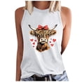 thumbnail image 1 of WMTBSRSW Tank Tops for Women Cute Highland Cow Printed Crewneck T Shirts Casual Summer Sleeveless Blouse Tops, 1 of 4