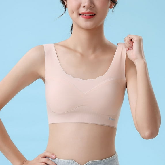 WMTBSRSW Teens Girls Training Bras 9-15Y 2-Layer Breathable Sports Bralettle Kids Solid Color Safe Seamless Undershirts Summer Dance Yoga Crop Tops