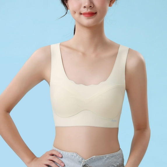 WMTBSRSW Teens Girls Training Bras 9-15Y 2-Layer Breathable Sports Bralettle Kids Solid Color Safe Seamless Undershirts Summer Dance Yoga Crop Tops