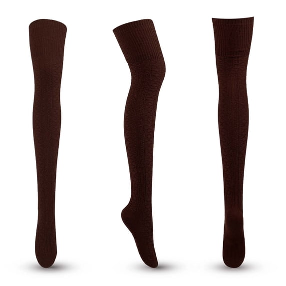 WMTBSRSW Thigh High Socks for Women Solid Rib Knit Long Knee High Socks Comfortable Cotton Over The Knee Socks Stockings for Dress Skirts