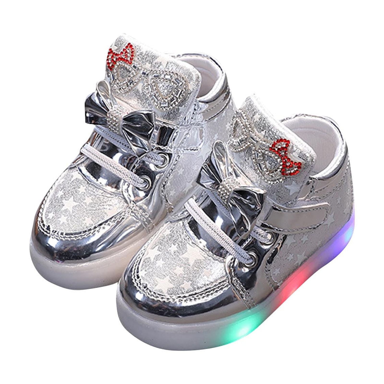 WMTBSRSW Toddler Baby Girls Fashion LED Light Up Luminous Walking