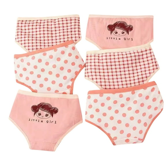 WMTBSRSW Toddler Little Girls Cotton Underwear Soft Breathable Boy Shorts Kids Daily Cute Pattern Boxer Briefs Panties(Pack of 6) 3-8 Years